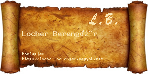 Locher Berengár névjegykártya